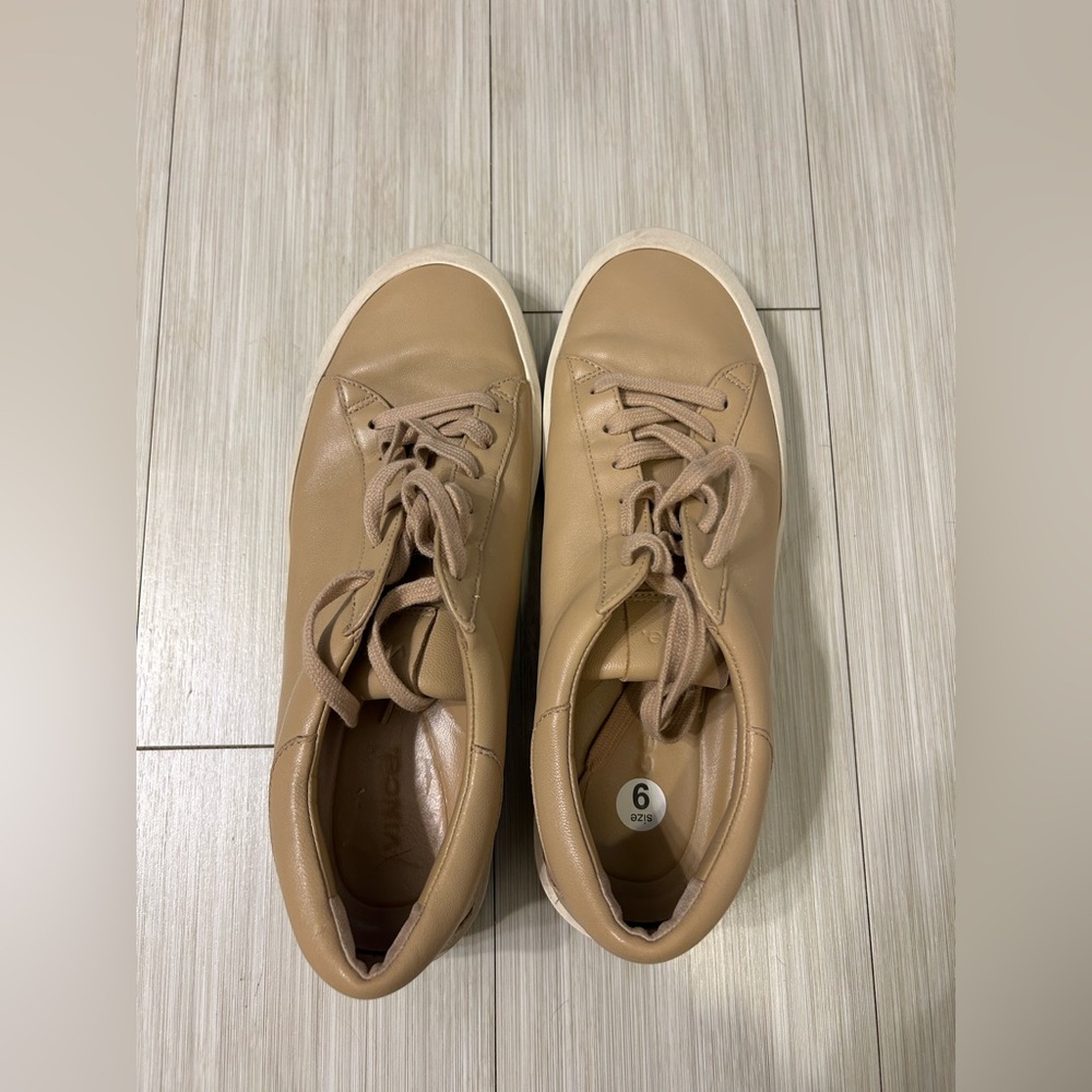 Vince Gabi Tan Leather Sneakers - Picture 2 of 8